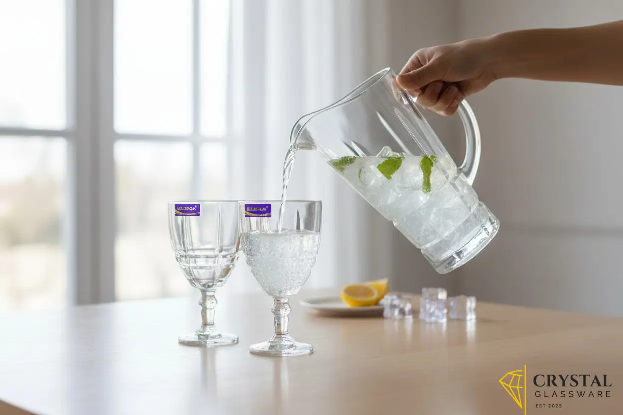 Delisoga Vine Water Set 7-Piece Glass Water and Serving Set 6 Glasses & 1 Jug